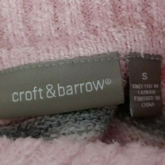Croft & Barrow Women's Pink & Gray Beautiful Turtleneck Sweater Size Small - Picture 4 of 4